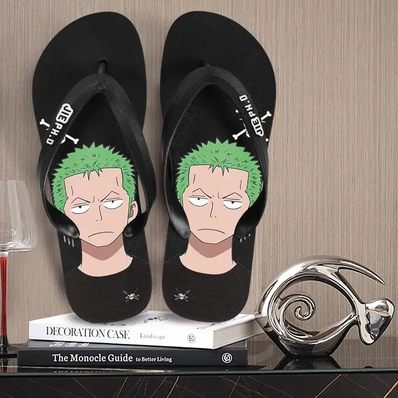 Шлепанцы One Piece с Луффи и Зоро, аниме-дизайн, нескользящие, на клипсах, летние, парные, для улицы, повседневные, креативные, мультяшные тапочки (art.: 3920da820171e) - 3920da820171e