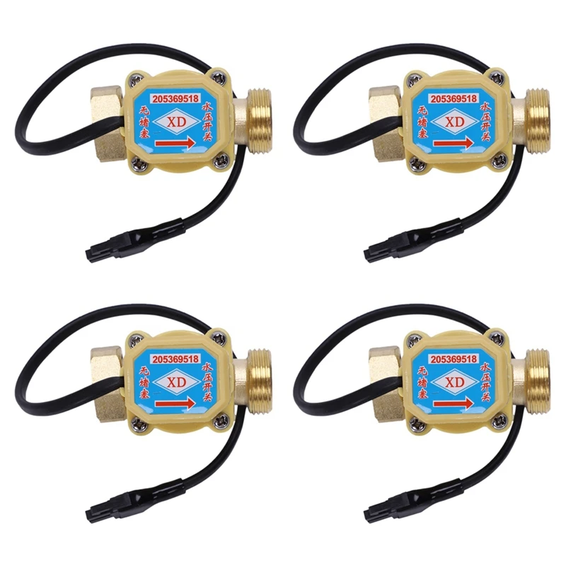 

4Pcs 26Mm 3/4 Inch PT Thread Connector 120W Pump Water Flow Sensor Switch