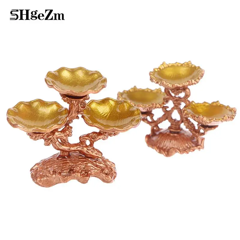 

1PCS Dollhouse Cake Stand Fruit Tray Dollhouse Mini Cute Dessert Pan 3D Miniature Food DIY Craft For Doll Kitchen Toys