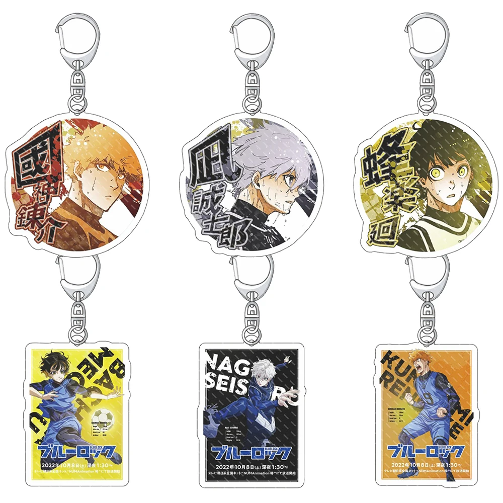 

Blue Lock Acrylic Keychain Cosplay Figures Isagi Yoichi Bachira Chigiri Cartoon Cute Keyring Ornament Pendant Bag Charm Fan Gift