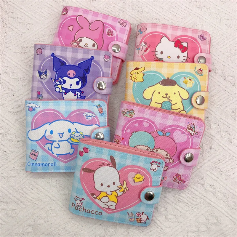 Купи Sanrio Kawaii Wallet Pu Leather Cute Hello Kitty Anime My Melody Cute Student Wallet Pink Girly Wallet Cute Card BagGit 2022 New за 73 рублей в магазине AliExpress