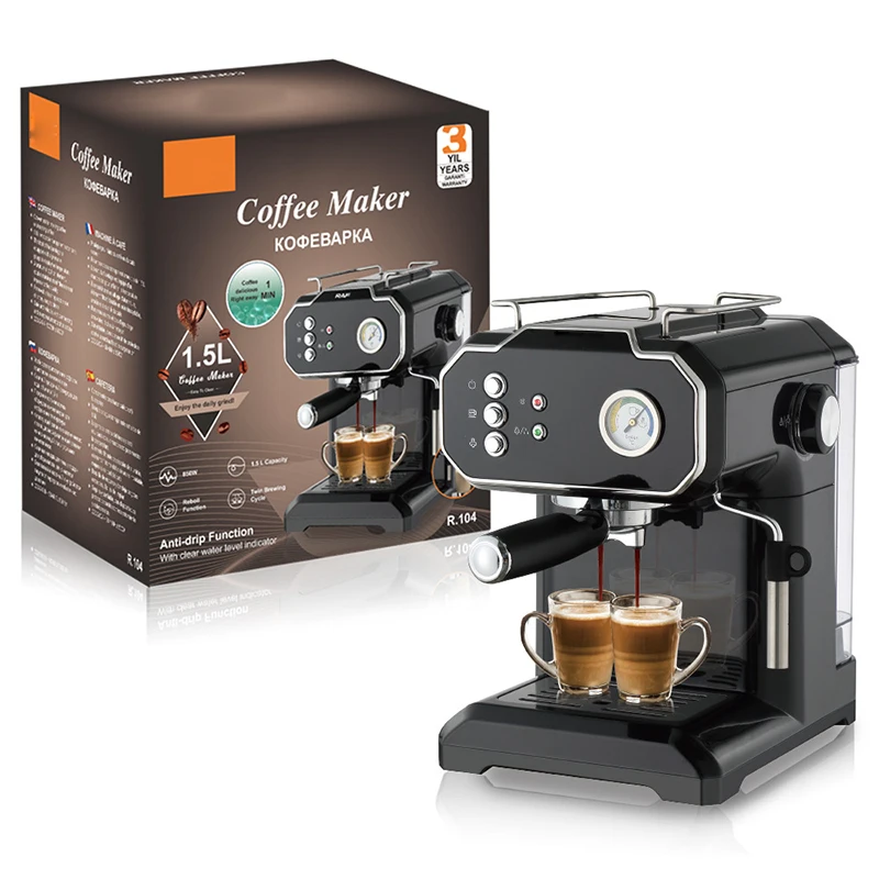 1.5L Concentrated Coffee Machine Italian Home Electric Coffee Machine High -voltage Steam Foam Karbichino R.104