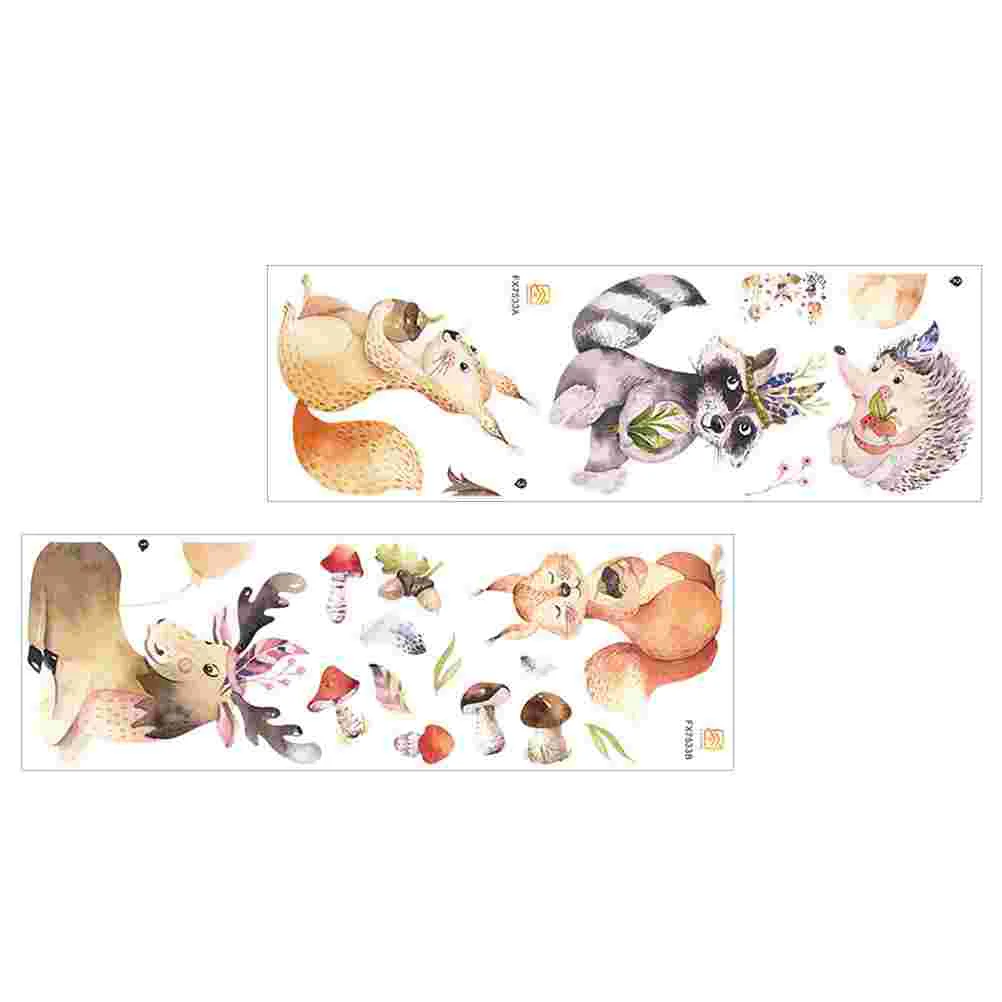 

Wall Stickers Decals Sticker Window Room Background Cartoon Fox Adhesive Self Pvc Children Kindergarten Animals S Wallpaper