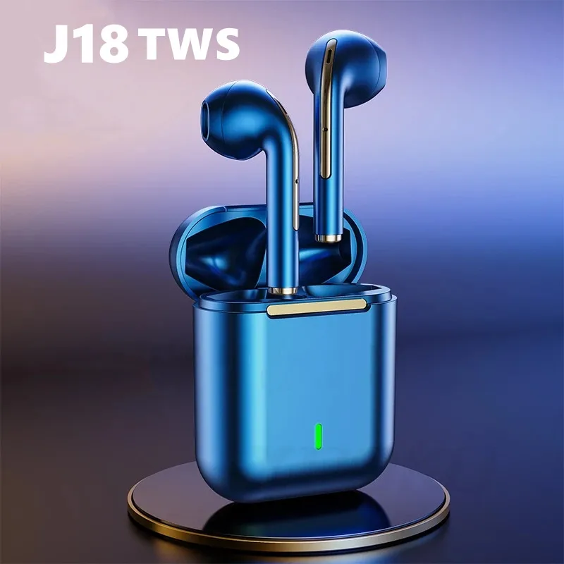 J18 TWS Bluetooth Headphones Wireless Earphone Gaming Headset Sport Earbuds Touch Control Earpoddings For Android iOS Smartphone