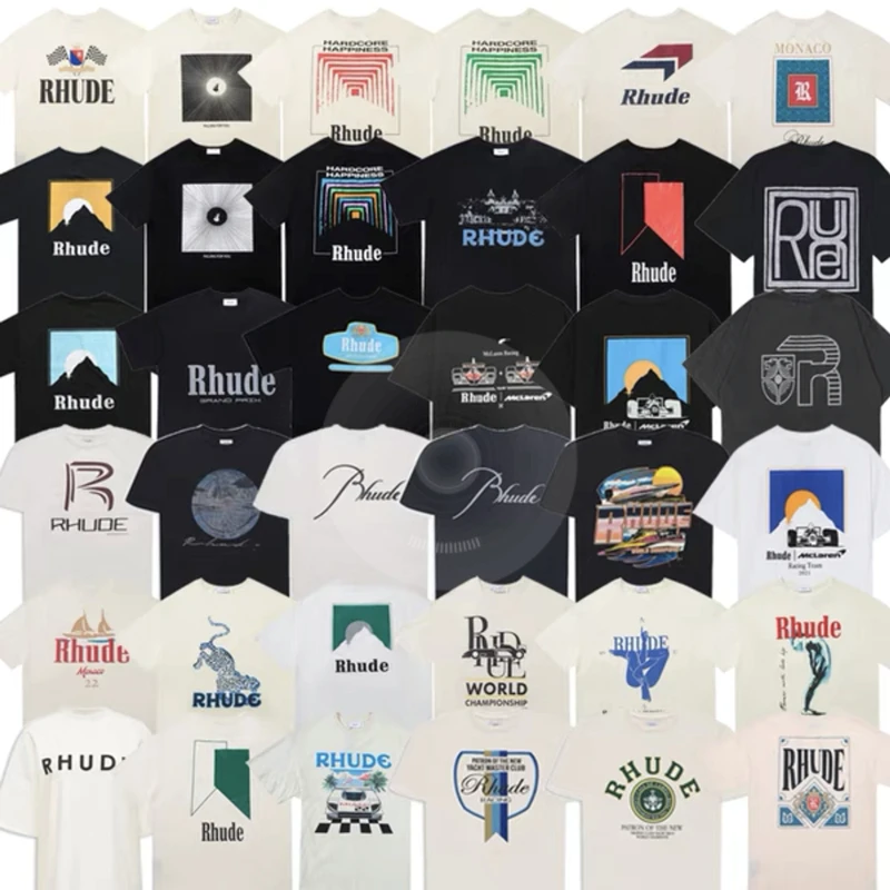

2023ss Rhudes T Shirt Men Women 1:1 High Quality Oversized T-shirts Tops Tee