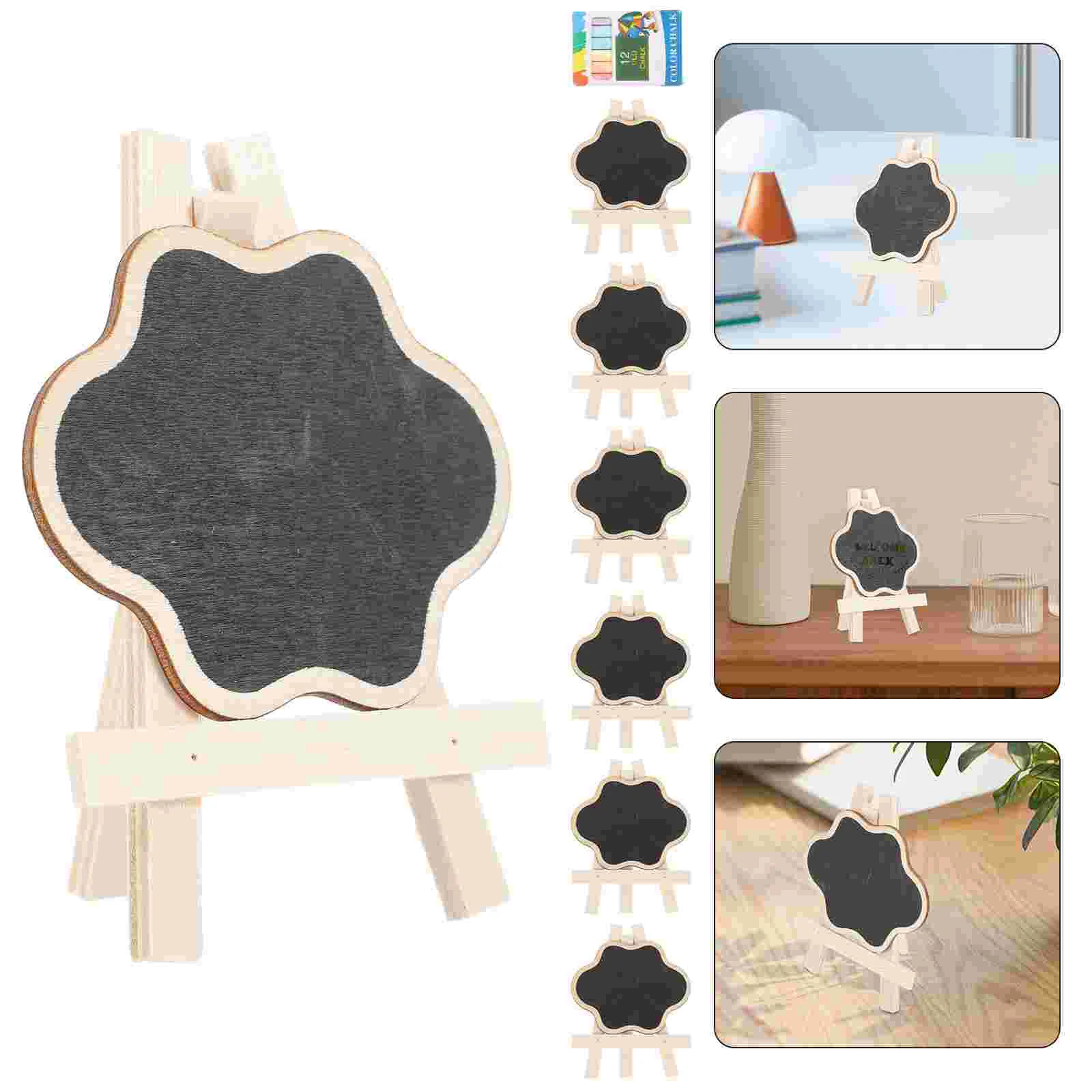 

1 Set of Mini Wood Chalk Board Signs Decorative Message Boards Miniature Table Chalkboards