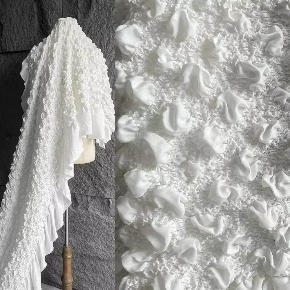 Фото Мягкая ткань Off-White с высокой эластичностью для дизайнерской одежды, платьев, пальто, модных изделий, для шитья и рукоделия №4