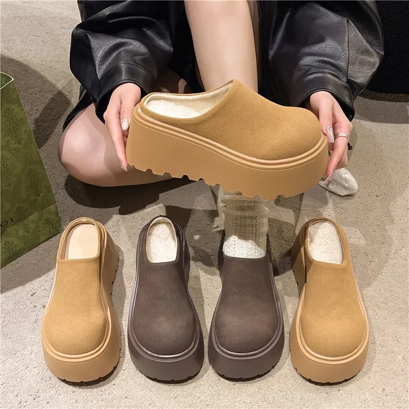 Women's Velvet Shoe Brand Hot Selling Cork Shoes New Outdoor Casual Comfortable Thick Soled Fashionable