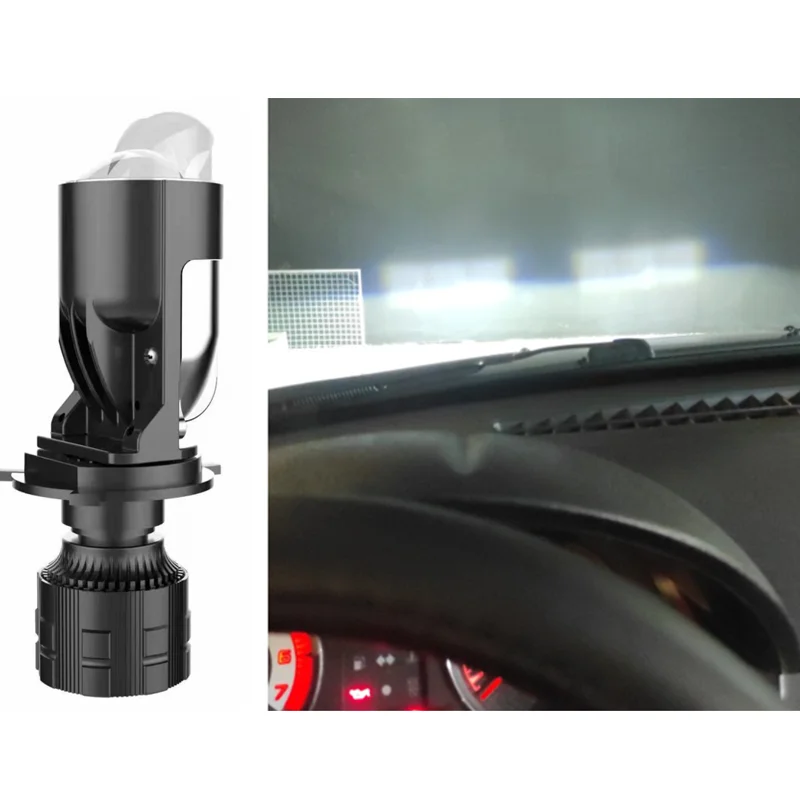 Новинка автомобильная лампа 90 Вт миниатюрные светодиодные лампы H4 с линзами