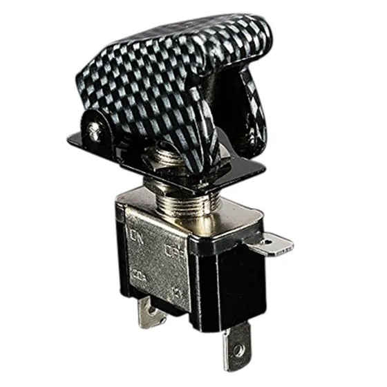 

12V 2pins car dash rocker switch lever SPST ON / OFF carbon AIRCRAFT-blue
