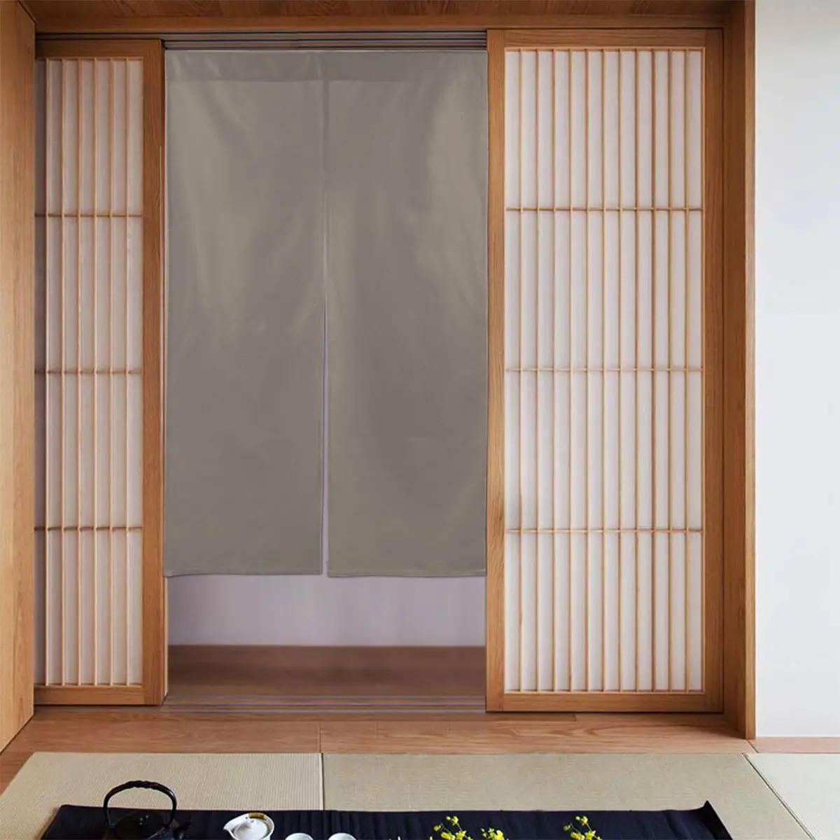 

Vintage Solid Color Japanese Door Curtain Cool Colors Blackout Curtain Cotton Linen Decorative Noren for Doorway Toilet Ornament
