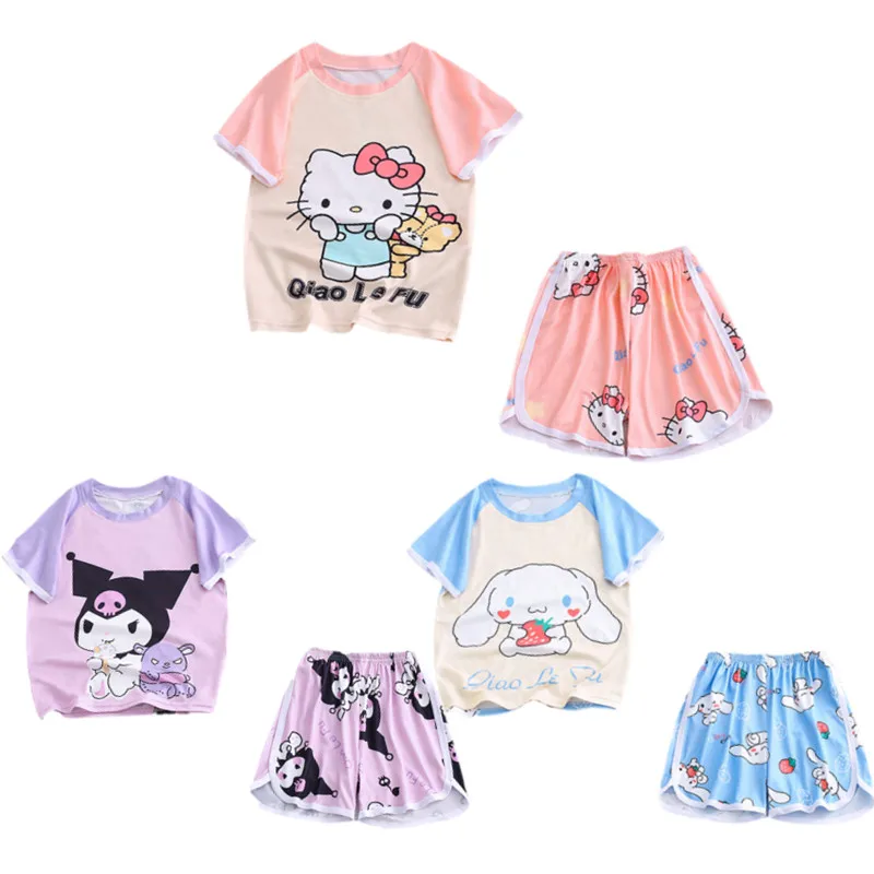 

Пижама детская хлопковая с коротким рукавом, свободного покроя