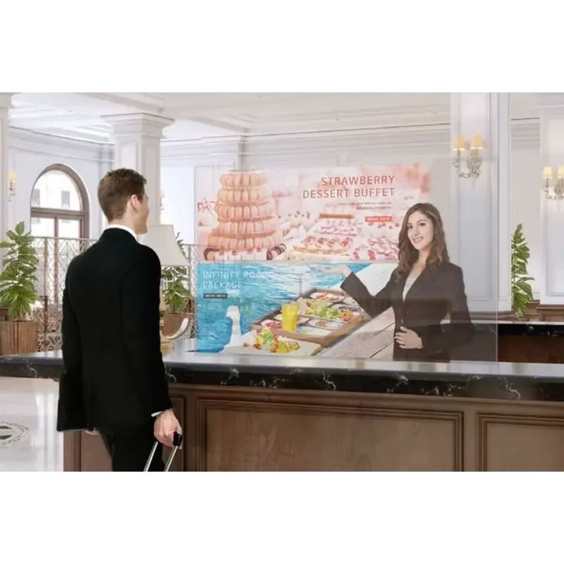 Фото 55-дюймовый настольный прозрачный OLED-дисплей высокого разрешения с высокой яркостью, сенсорный интерактивный OLED-экран №3