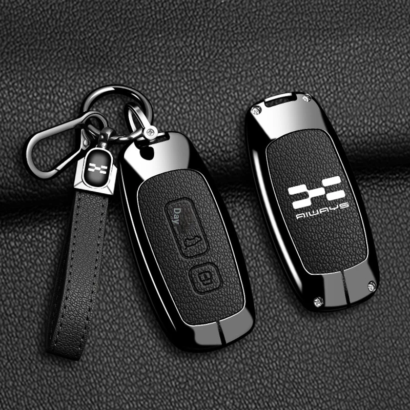 Фото Чехол для автомобильного ключа из цинкового сплава и кожи для AIWAYS U5 PRO U6 SE, защитный брелок-держатель, аксессуары для ключей №2