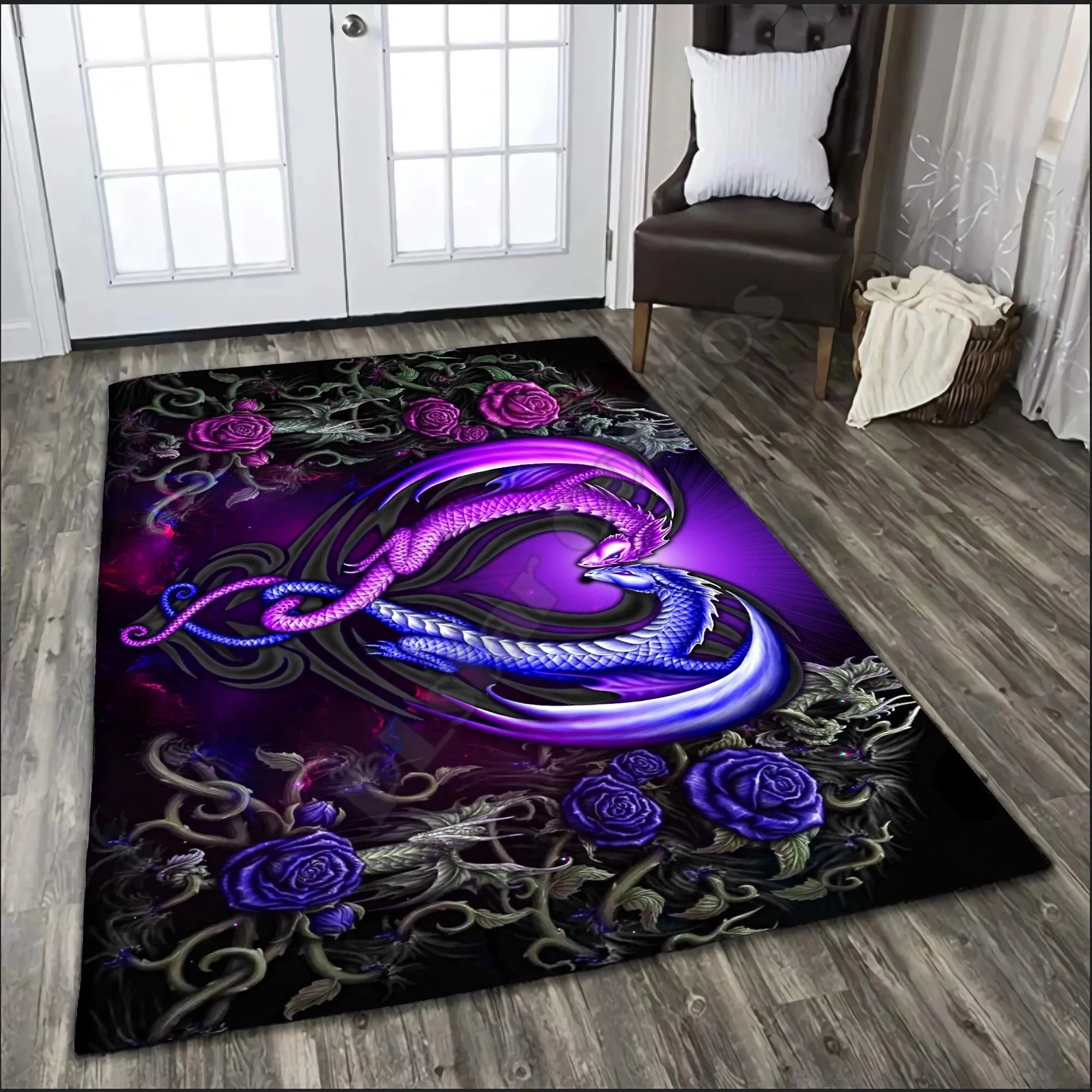 

Dragon Couples Area Rug 3D Printed Room Mat Floor Anti-slip Carpet Home Decoration Themed Living Room Carpet