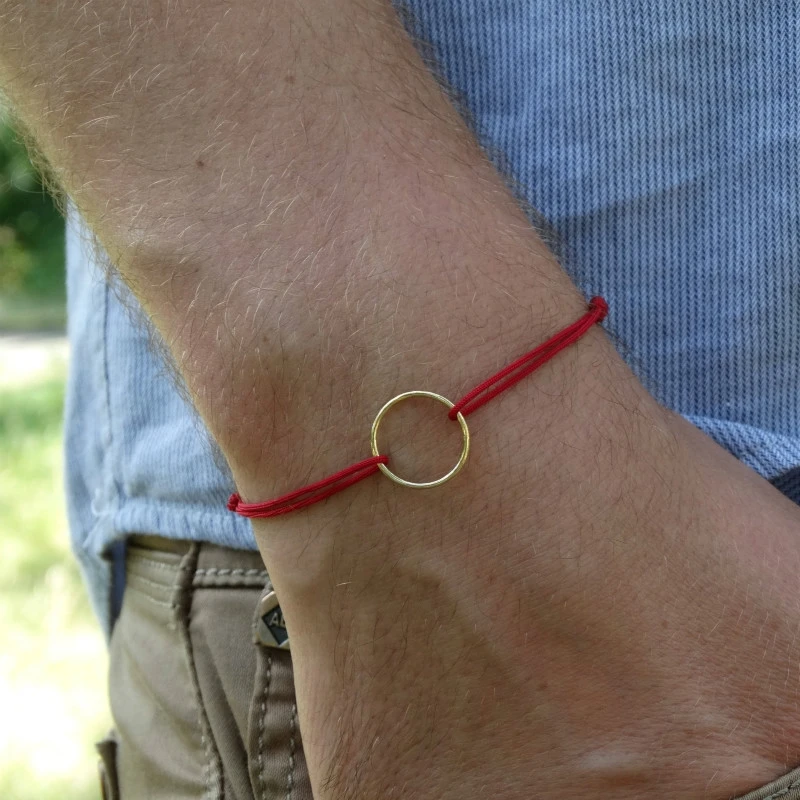 

Fashion Red Thread Bracelet Gold Eternity Bracelet Circle Bracelet Protective Bracelet Good Luck Bracelet Amulet Bracelet