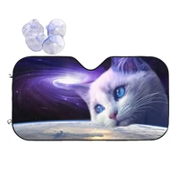cosmic cat windshield sunshade galaxy space funny personality cover front block window 70x130cm sunshade visor solar protect