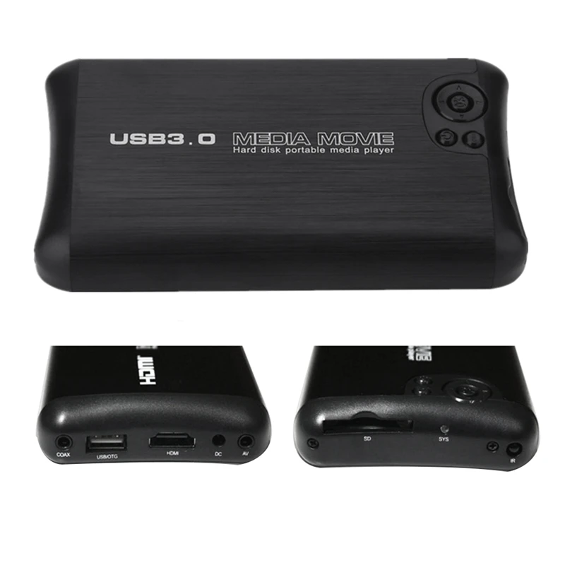 2.5Inch SATA Media Player Hdd 1080P USB3.0 External With VGA SD Support H.264 RMVB WMV |