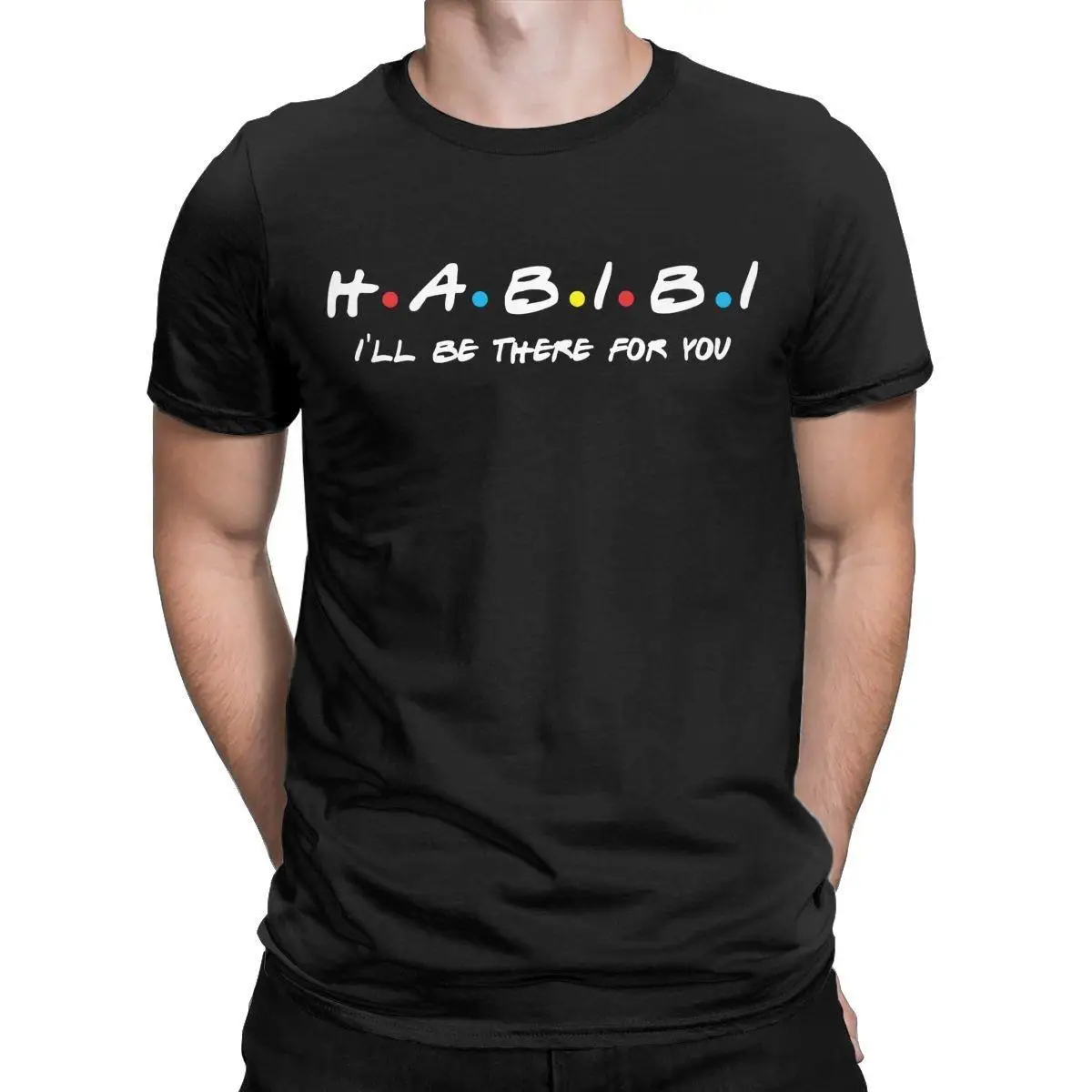 Men T-Shirts Habibi Arabic Quotes Fun 100% Cotton Tees Short Sleeve T Shirt Crewneck Clothes Unique