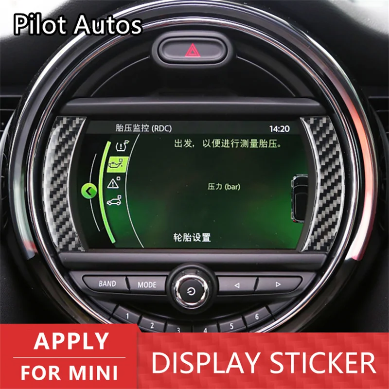 

For Mini Central control Display Frame Genuine Carbon Fiber 3D Sticker Interior Accessories