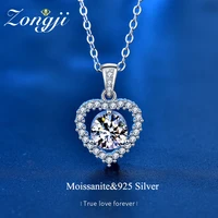 100 925 sterling silver d color 1 0ct real moissanite love pendant necklace girls wedding fine jewelry drop shipping