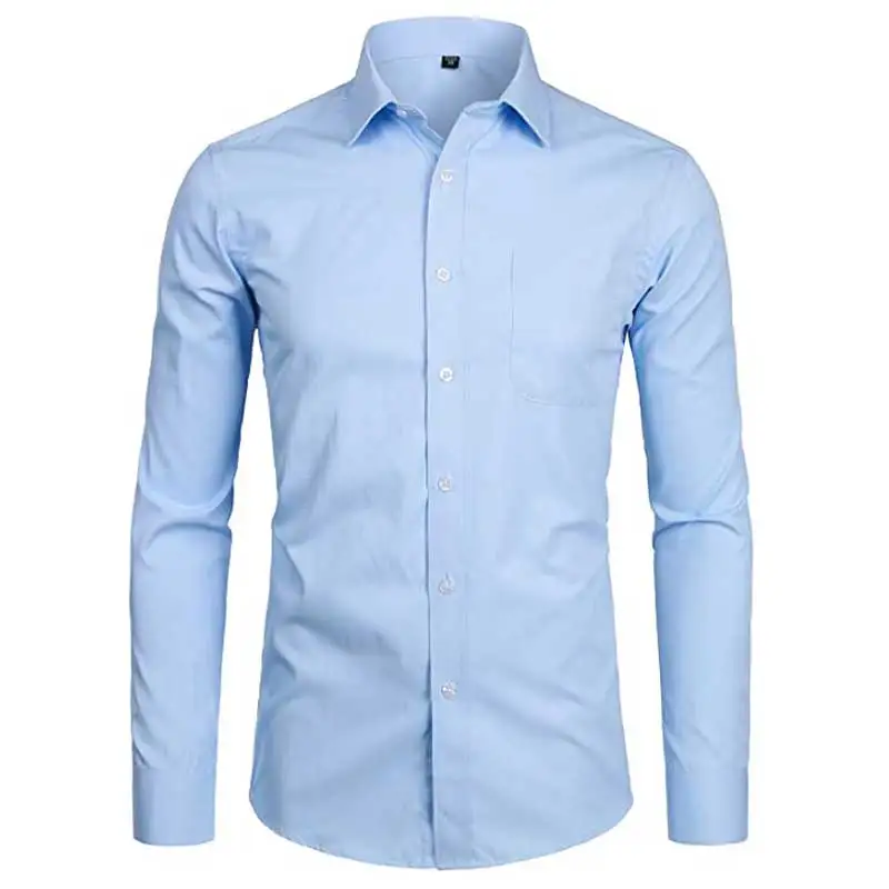 Shirts Slim Fit Long Sleeve  Shirt Men Cotton Top Quality Business Formal Shirt with Pocket