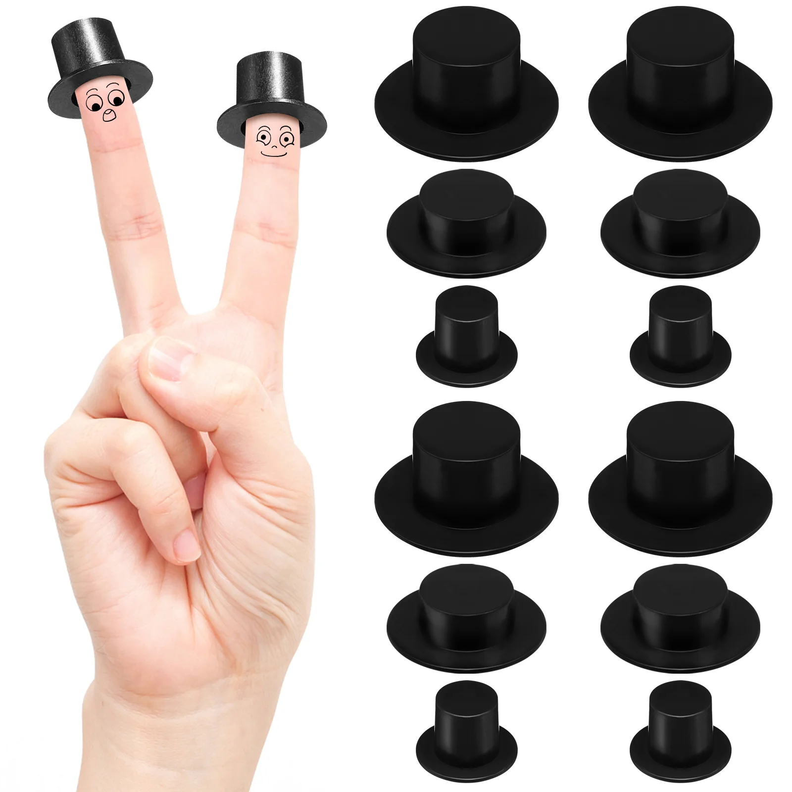 

60 Pcs Snowman Hat Plastic Clown Elder Christmas Decorations Mini Hats For Crafting