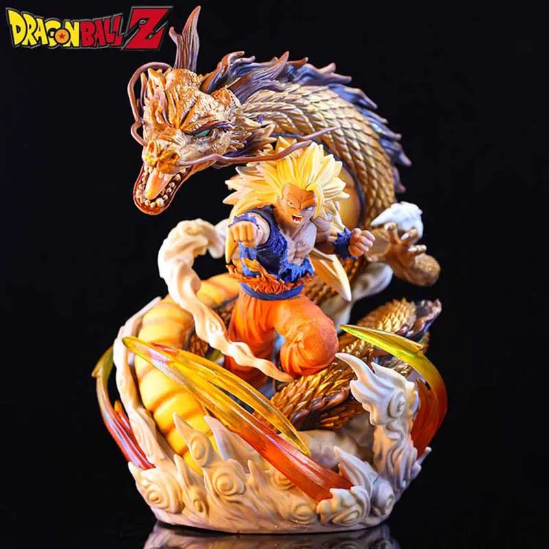 

28.5cm Anime Dragon Ball Z Son Goku Figure GK Super Saiyan 3 Kakarotto Statue Pvc DBZ Action Figurine Collectible Model Toy Gift