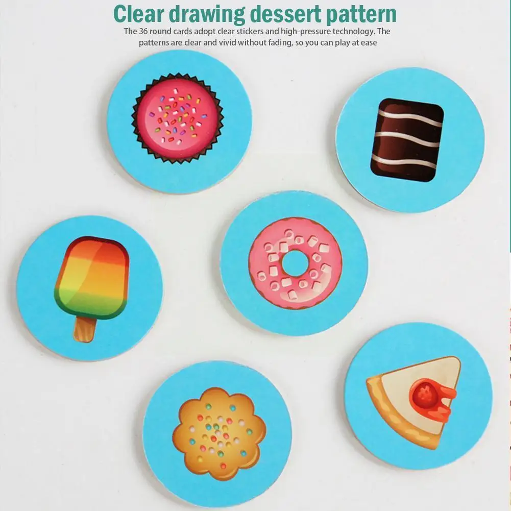 

Baby Puzzle Toy Delicious Desserts Pairing Battle Game Training Reaction Table Interactive Parent-child Toys Family Speed G A4v0