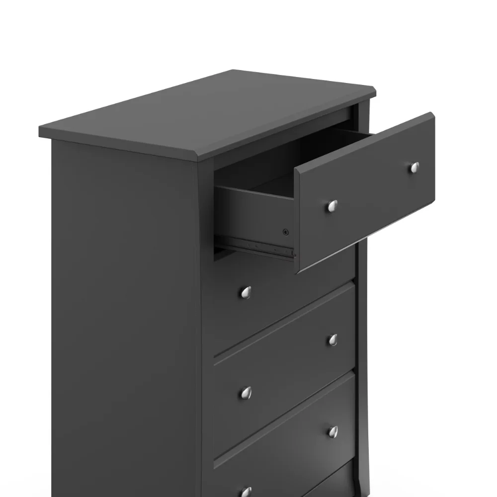 Crescent 4-Drawer Modern Vertical Dresser in Gray 5