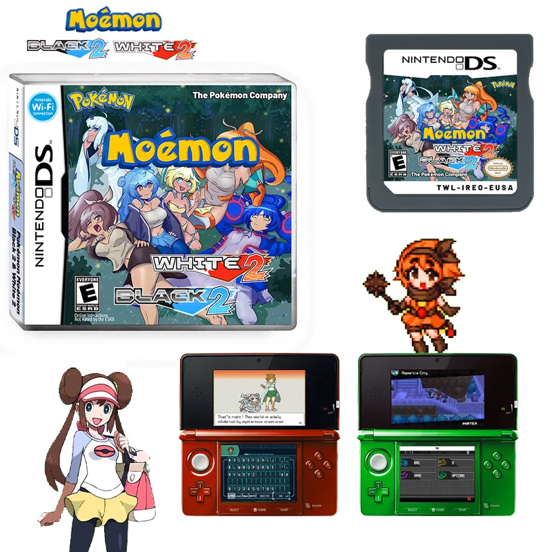 

NDS игровые карты Pokemon Moemon Black 2 и White 2 американская версия Английский Пикачу; Чаризард Косплей девочки коллекция детских игрушек подарки