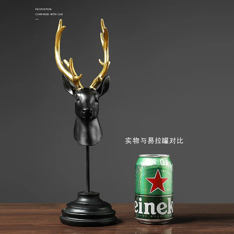 Настольные украшения с головой черного оленя книжная полка из смолы в виде для