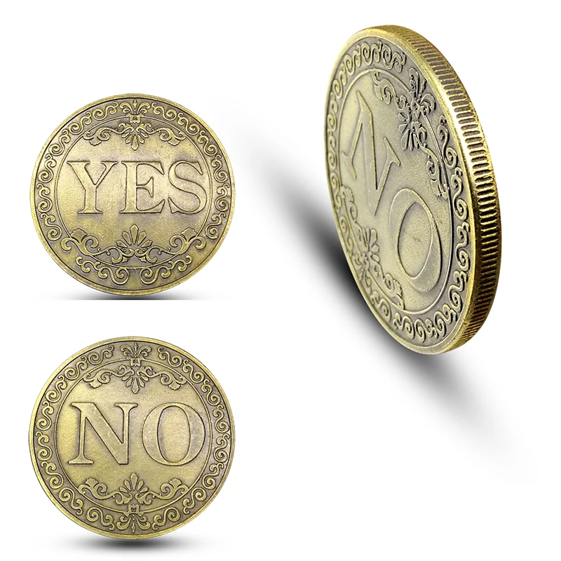 

1PCS YES or NO Letter Commemorative Coin Floral Ornaments Collection Arts Lucky Coin Challenge Coins Gifts Souvenir Old Coins