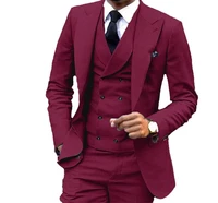 elegant wedding mens suits customized casual slim fit groom groomsmen business 3 piece set jacketvestpants