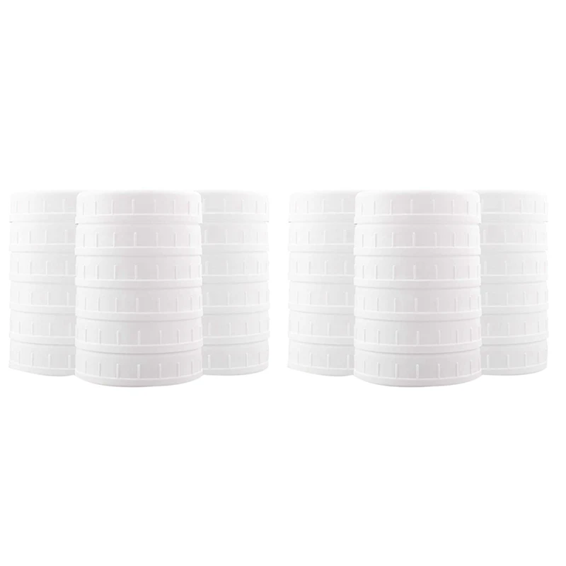 

36 Pack Plastic Regular Mouth Mason Jar Lids For Ball, Kerr And More - Food Grade White Plastic Storage Caps