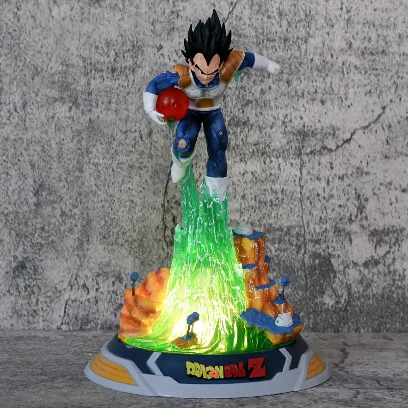 

24cm Dragon Ball Figures Vegeta Iv Anime Figure Gk Vegeta Namek Statue Figurine Pvc Gk With Light Model Doll Ornament Toys Gift