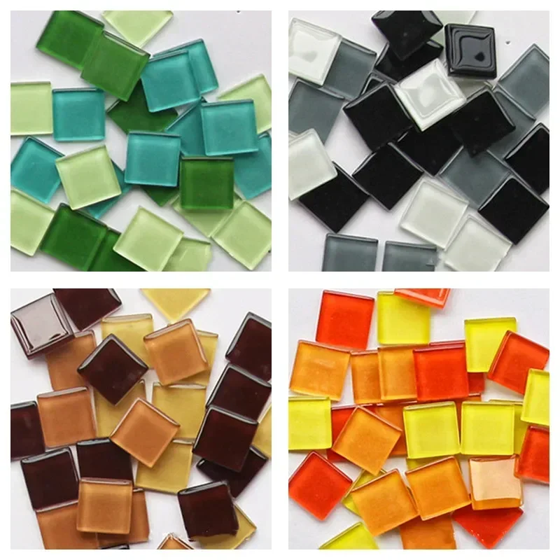 114 г/4 унции (прибл. 32 шт.) 2 см/дюйма боковая квадратная стеклянная мозаичная плитка