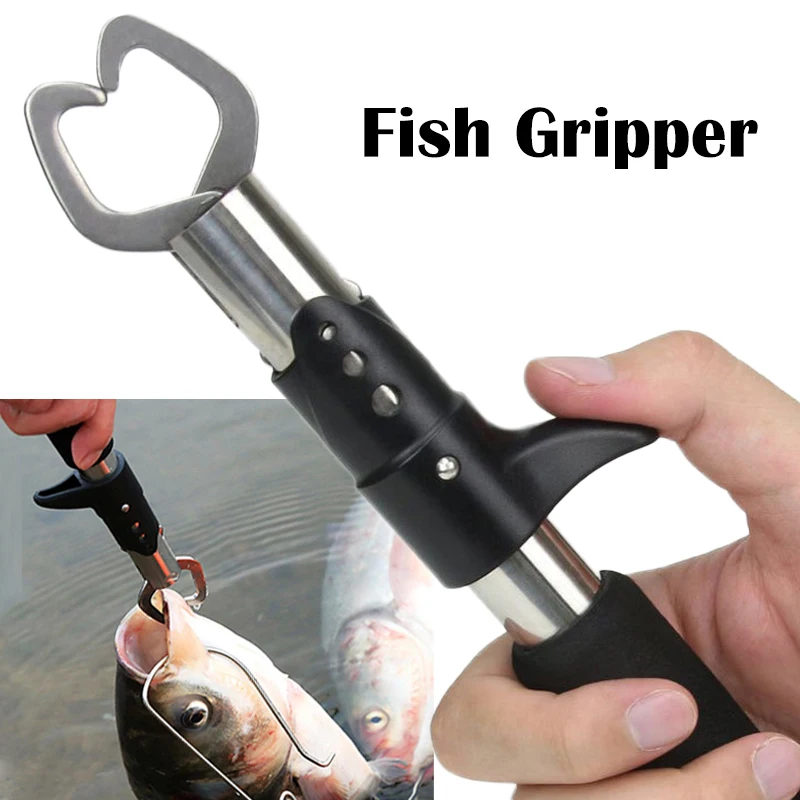 Купи Portable Fishing Gripper Stainless Steel Fish Lip Grip Handle Grab Carp Fish Control Scissor Nipper Clamp Plier Fishing Tackle за 149 рублей в магазине AliExpress