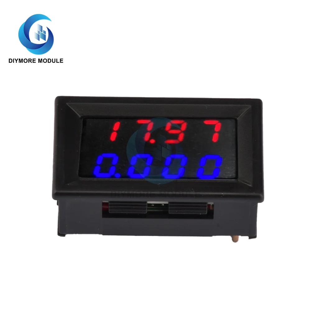 Вольтметр Амперметр постоянного тока 500 в 10 А красный + синий светодиодный