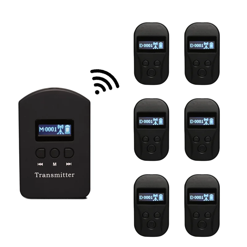 JT-101 Wireless Tour Guide System Handheld 2 Transmitters+30 Receivers For Museum Factory Training Church School Translation