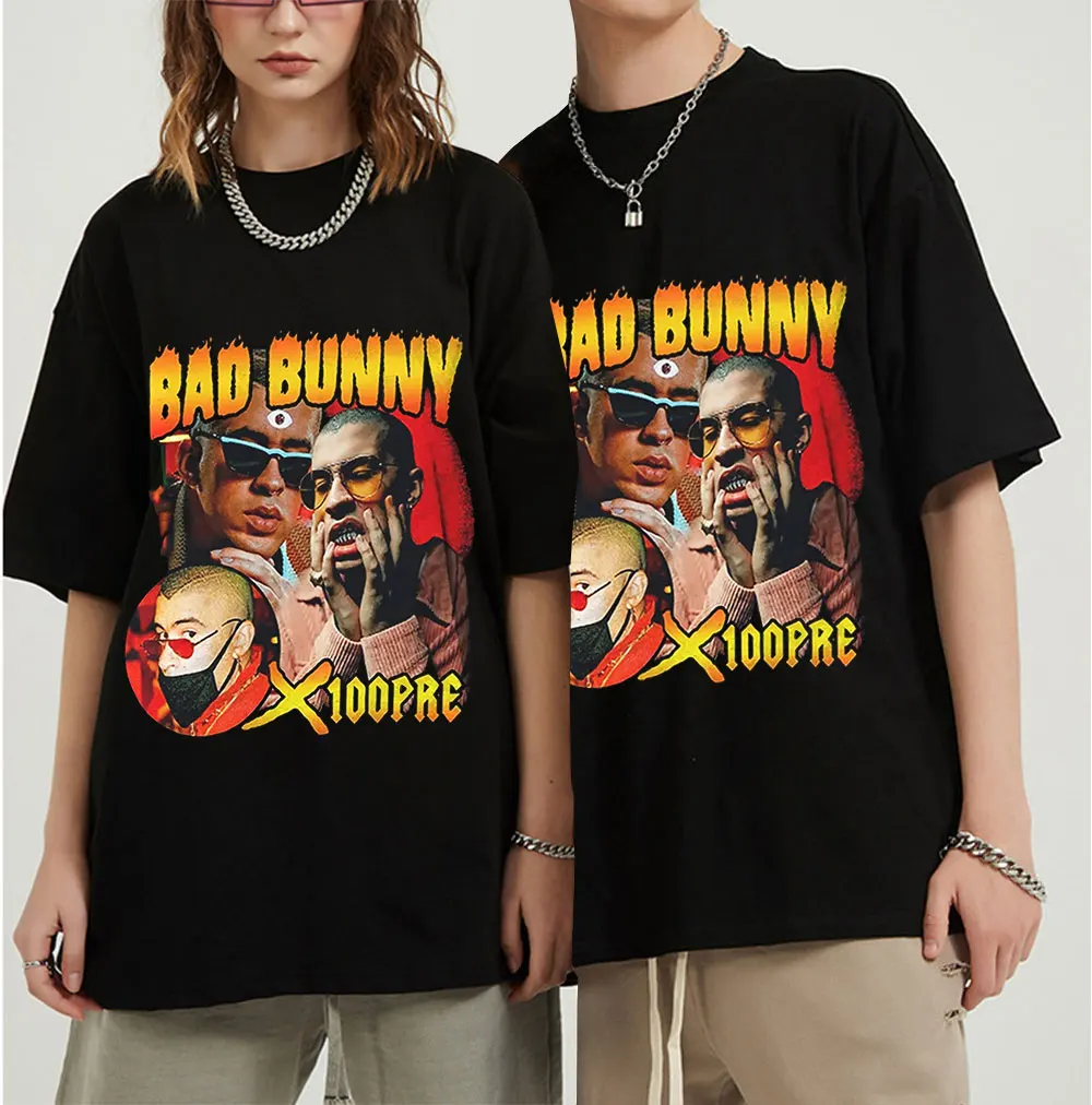 

Vintage Rapper Bad Bunny YHLQMDLG T Shirt Men Unisex Cotton Causal T-Shirt Man Women Tshirt Harajuku Graphic Hip Hop Top Tees