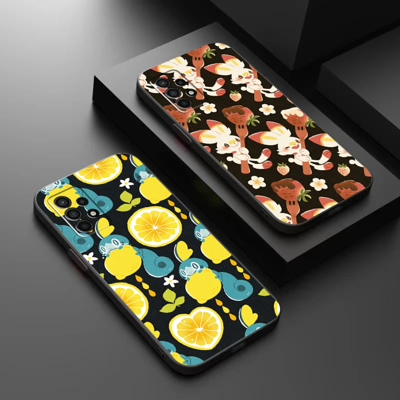

Pikachu Squirtle Pokemon Phone Case For Samsung Galaxy A32 4G 5G A51 4G 5G A71 4G 5G A72 4G 5G Liquid Silicon Carcasa Coque