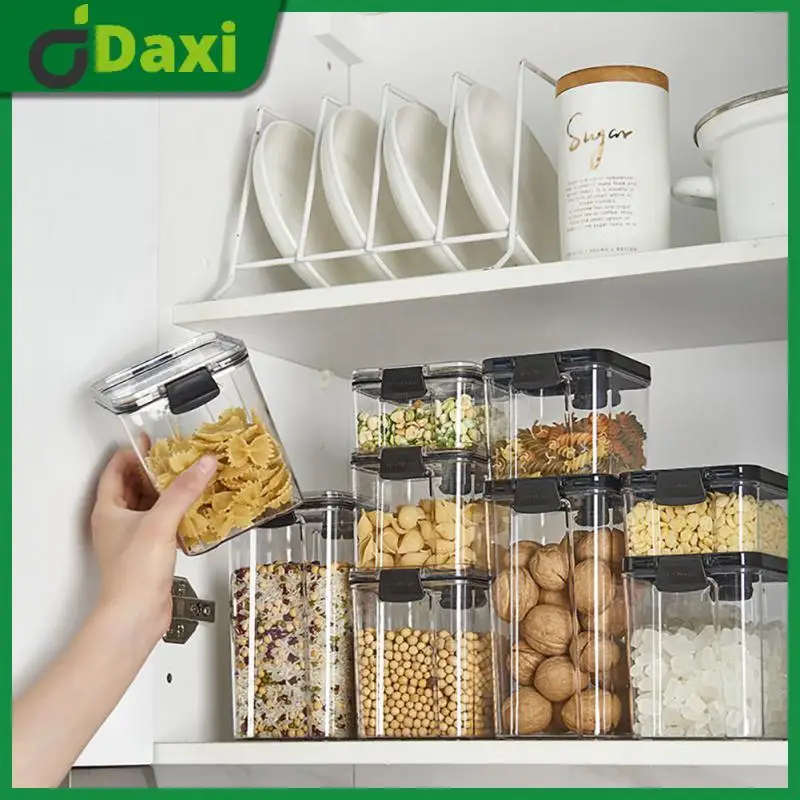 

460/700/950/1300ML Food Storage Container Plastic Kitchen Refrigerator Noodle Box Multigrain Storage Tank Clear Sealed Cans