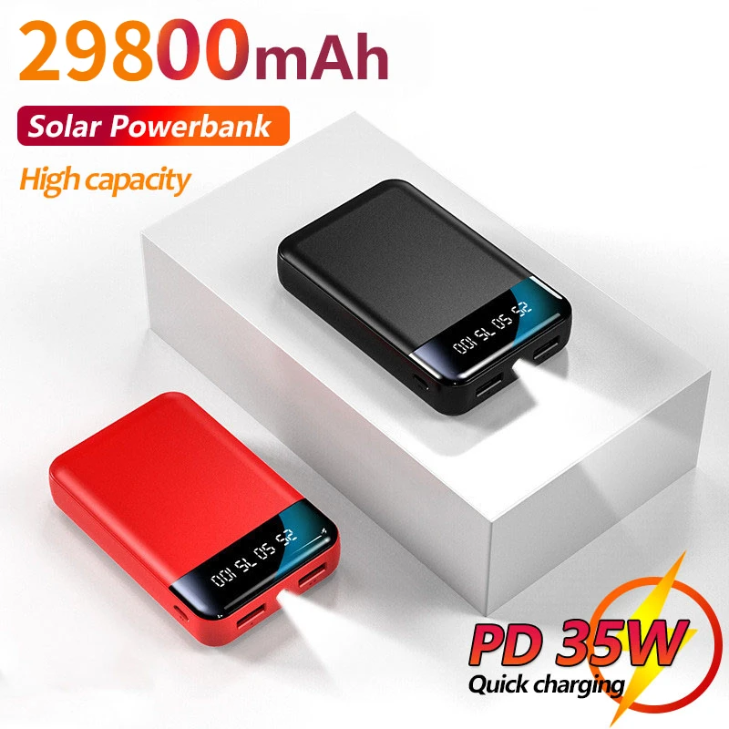 

Mini Portable Power Bank Smart LCD Digital Display High Capacity 29800mAh with LED for Xiaomi Iphone Samsung Fast Charging