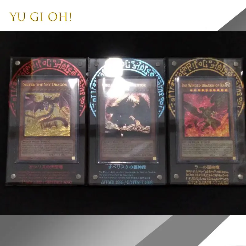 

Yu Gi Oh! Egyptian God Obelisk The Tormentor Gold-plated Sky Dragon Exclusive Card Brick Display Rack Anime Game Collection Toy