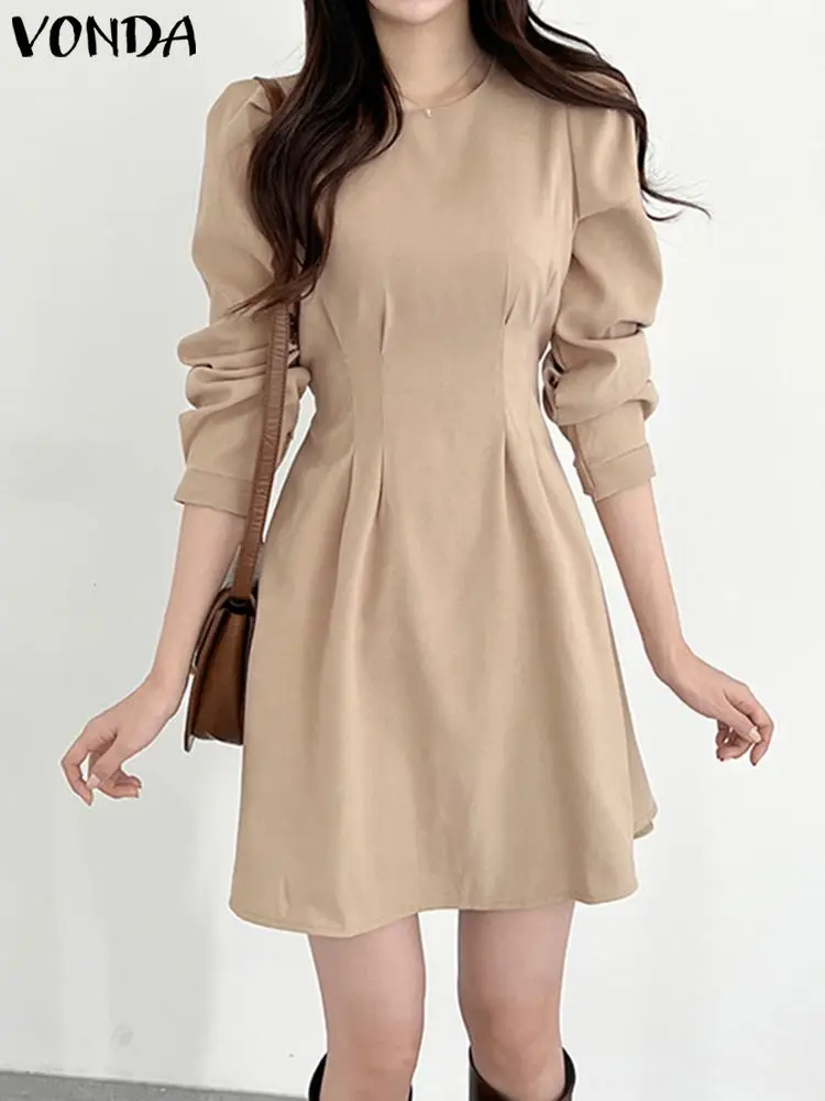 

Women's Dress 2022 Vintage Long Sleeve Midi Dress Elegant Party Tunic Mini Dress Casual Vestidos Robe Femme Oversized Sundress