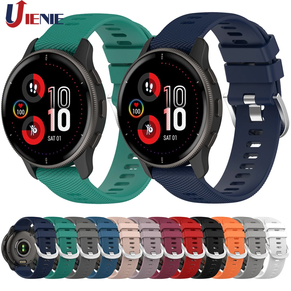 

Sport Silicone Watch Band for Garmin Venu 2 Plus/ Forerunner 245 245M 645/ Venu SQ Strap 20mm Bracelet Replacement Watchband
