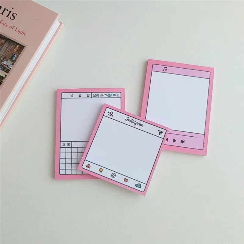 

50 Sheets Korean Pink Dialog Box Memo Pad Simple Journal Decoration Base Paper