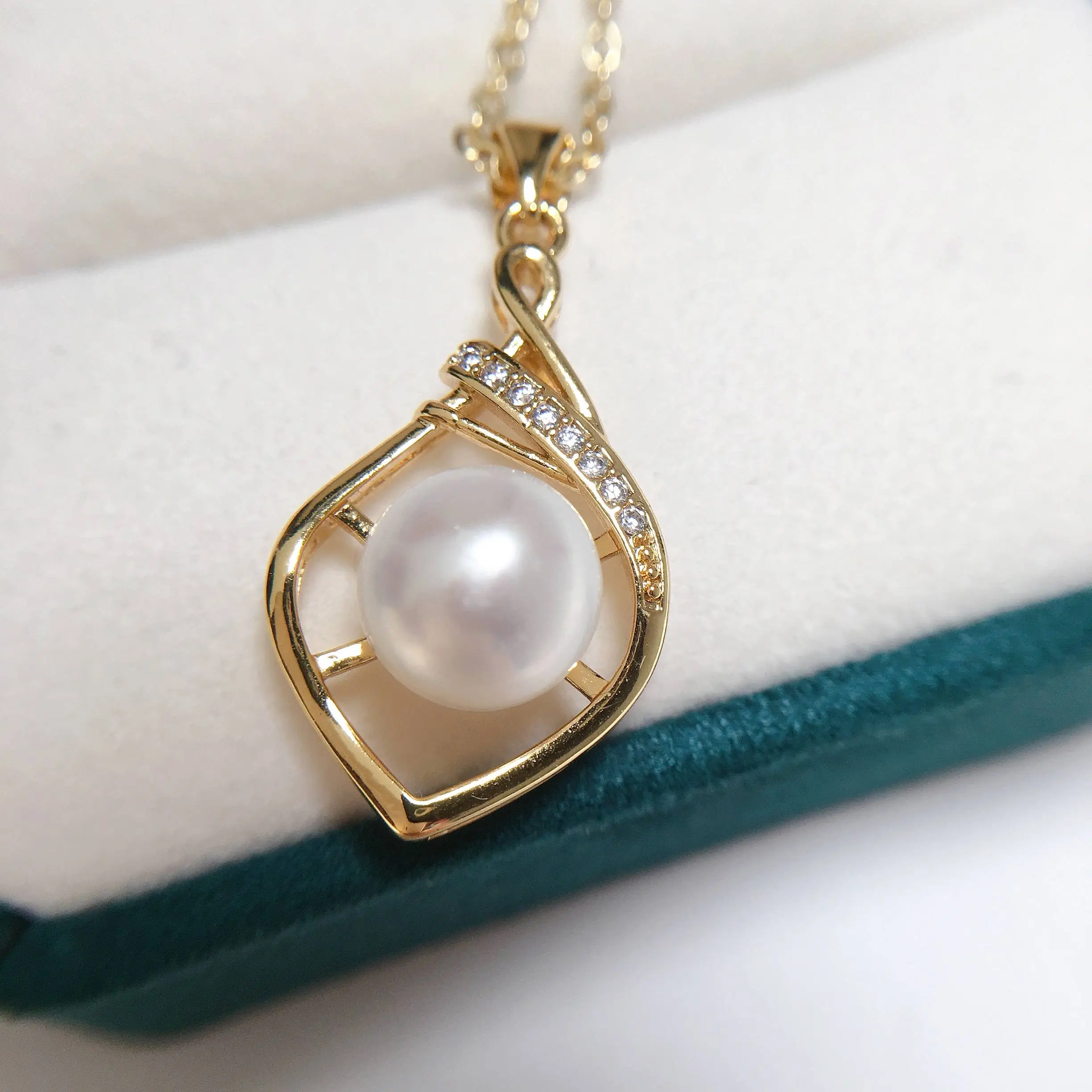 Жемчужная подвеска ZHBORUIN из серебра 925 пробы с покрытием 18-каратного золота