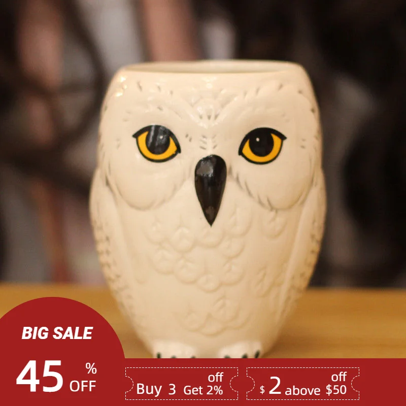 

Креативные 3D кружки в виде совы, керамические чашки для чая с рисунком животных, с ручкой, Офисная чашка для завтрака, забавный подарок